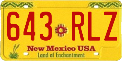 NM license plate 643RLZ