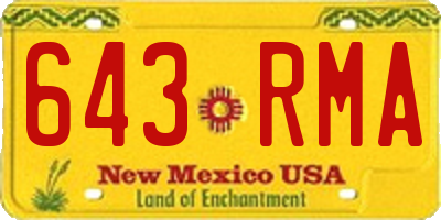 NM license plate 643RMA