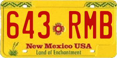 NM license plate 643RMB