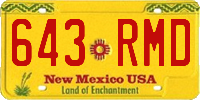 NM license plate 643RMD