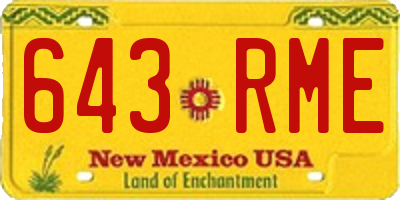 NM license plate 643RME