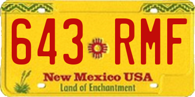 NM license plate 643RMF