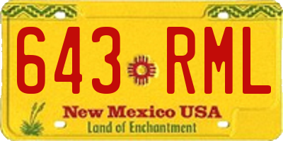 NM license plate 643RML