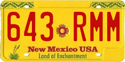 NM license plate 643RMM