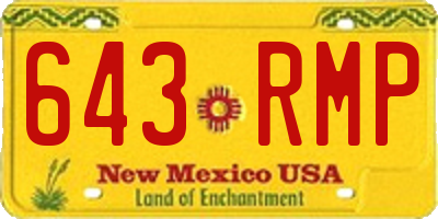 NM license plate 643RMP