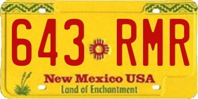 NM license plate 643RMR
