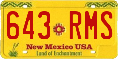 NM license plate 643RMS