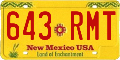 NM license plate 643RMT