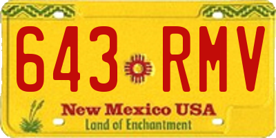 NM license plate 643RMV