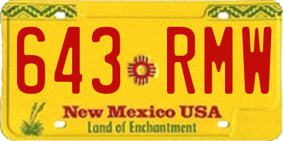 NM license plate 643RMW