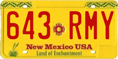 NM license plate 643RMY