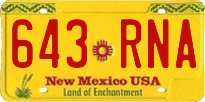 NM license plate 643RNA