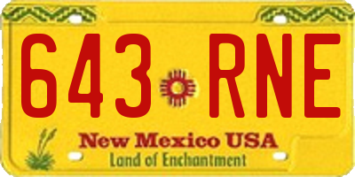 NM license plate 643RNE
