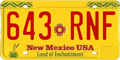 NM license plate 643RNF