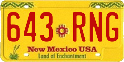 NM license plate 643RNG