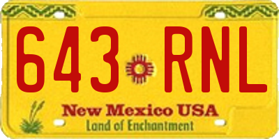 NM license plate 643RNL