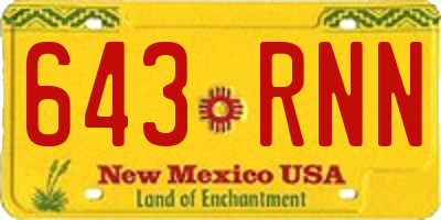 NM license plate 643RNN