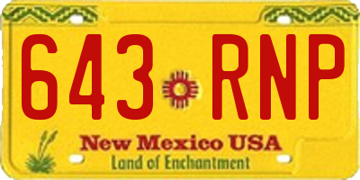 NM license plate 643RNP