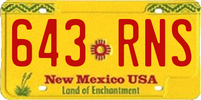 NM license plate 643RNS