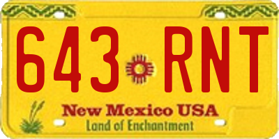 NM license plate 643RNT