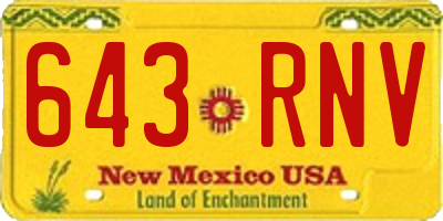 NM license plate 643RNV
