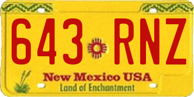 NM license plate 643RNZ