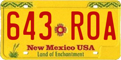 NM license plate 643ROA