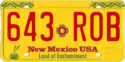 NM license plate 643ROB