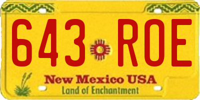 NM license plate 643ROE