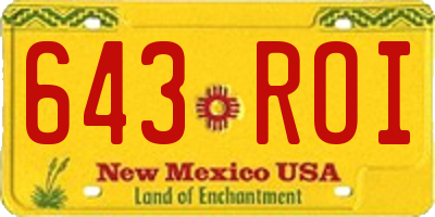 NM license plate 643ROI