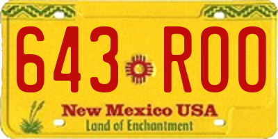 NM license plate 643ROO