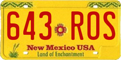 NM license plate 643ROS