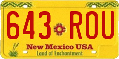 NM license plate 643ROU