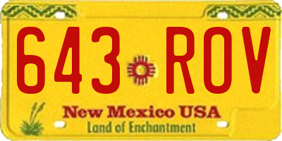 NM license plate 643ROV