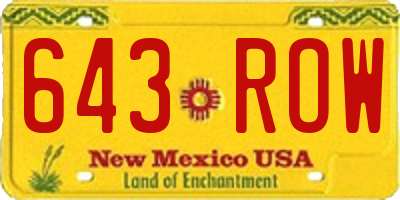 NM license plate 643ROW