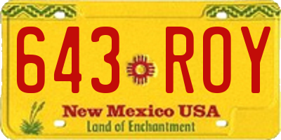NM license plate 643ROY