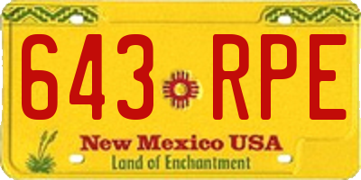 NM license plate 643RPE