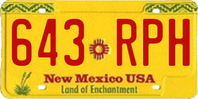 NM license plate 643RPH