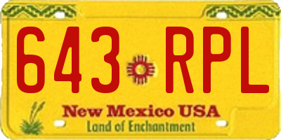 NM license plate 643RPL