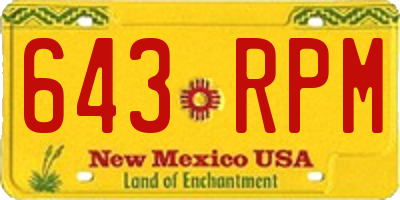 NM license plate 643RPM