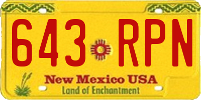 NM license plate 643RPN