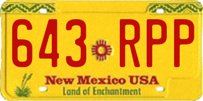 NM license plate 643RPP