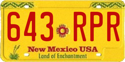 NM license plate 643RPR