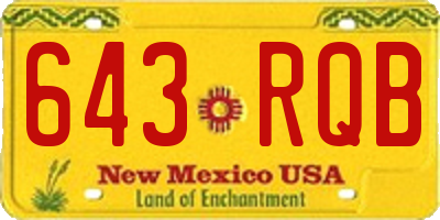 NM license plate 643RQB