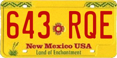 NM license plate 643RQE