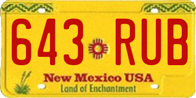 NM license plate 643RUB