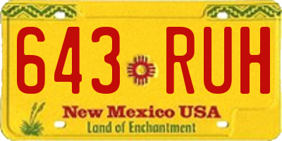 NM license plate 643RUH