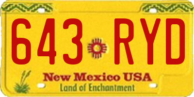 NM license plate 643RYD