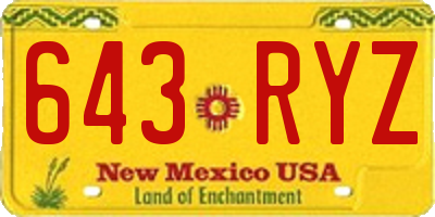 NM license plate 643RYZ