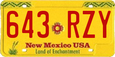 NM license plate 643RZY